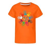 Genérico Camiseta Manga Corta NiñO,Camisetas Naranjas para NiñOs Y NiñAs Camisetas De Cuello Redondo para NiñOs Y NiñAs De 3 A 13 AñOs