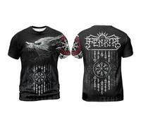 Genérico Camiseta Manga Larga Hombre - Camisetas Basicas Hombre Camiseta gráfica de mitología nórdica para Dioses nórdicos Medievales Camiseta Informal de Manga Corta