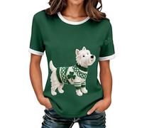 Genérico Camiseta Mujer Algodon Manga Corta St Day Para Mujer Estampado Animal Corta Gráfico Camisetas De Camisas Summer Tops For Women Shirts Ropa Casual Elegante Blusas Basicas Verano Negroish Verde