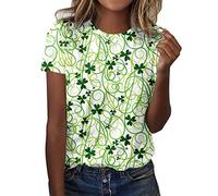 Genérico Camiseta Mujer Blusa Verano A La para Mujer De Manga Corta con Cuello Estampado Superior Y Holgada Elegante Algodon Camisetas Basica Camisa Ladies Shirts Roupa Mulher Woman T Shirt