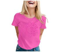 Genérico Camiseta Mujer Mes Internacional de Sensibilización Cáncer de Mama de las Mujeres Carta Divertida Impreso T Pequeño Alto, rosa fuerte, XXL