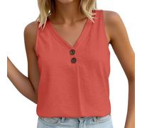 Genérico Camiseta Mujer Sin Mangas Algodon,Camisa De Manga Corta Sin Mangas De De Verano para Blusa Informal con Cuello En V Y TúNica