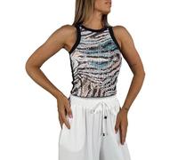 Genérico Camiseta Mujer Verano Manga Corta New Sequined Vest Sexy Round Neck Base Inner Layer Outer Camisetas Top Algodon Tops Elegantes Elegante T-Shirt Tunica Media Tallas Grandes De Camisas Plata