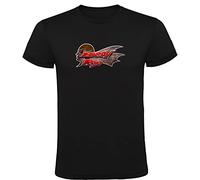 Genérico Camiseta Negra Barón Rojo Logotipo Hombre 100% Algodón Tallas S M L XL XXL (L)