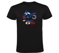 Genérico Camiseta Negra con Diseño R 1300 GS - Estilo Motociclista para Amantes de Las Aventuras en Dos Ruedas (FR/ES, Letras, L, Regular, Regular, Negro)
