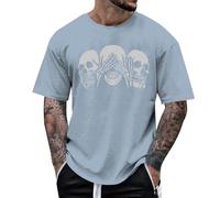 Genérico Camiseta Negra Hombre,Huesos Miran Y Oyen Chaquetas Impresas Gigantes De Halloween De La Novedad para Las Camisetas De Los Hombres Y De Las Mujeres para Los Adultos