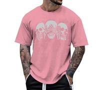 Genérico Camiseta Negra Hombre,Huesos Miran Y Oyen Chaquetas Impresas Gigantes De Halloween De La Novedad para Las Camisetas De Los Hombres Y De Las Mujeres para Los Adultos