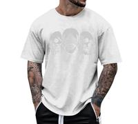 Genérico Camiseta Negra Hombre,Huesos Miran Y Oyen Chaquetas Impresas Gigantes De Halloween De La Novedad para Las Camisetas De Los Hombres Y De Las Mujeres para Los Adultos