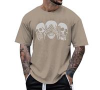 Genérico Camiseta Negra Hombre,Huesos Miran Y Oyen Chaquetas Impresas Gigantes De Halloween De La Novedad para Las Camisetas De Los Hombres Y De Las Mujeres para Los Adultos