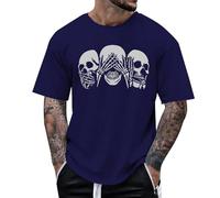 Genérico Camiseta Negra Hombre,Huesos Miran Y Oyen Chaquetas Impresas Gigantes De Halloween De La Novedad para Las Camisetas De Los Hombres Y De Las Mujeres para Los Adultos