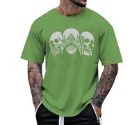 Genérico Camiseta Negra Hombre,Huesos Miran Y Oyen Chaquetas Impresas Gigantes De Halloween De La Novedad para Las Camisetas De Los Hombres Y De Las Mujeres para Los Adultos
