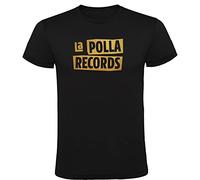 Genérico Camiseta Negra La Polla Records con Logotipo Dorado Hombre 100% Algodón Tallas S M L XL XXL (S)