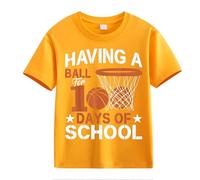 Genérico Camiseta niña,100th Day of School Celebration For Girls and Boys Kids T Shirts Fun Colorful Numbers Top Gangas (Orange, 12-13 Years)