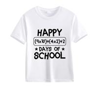 Genérico Camiseta niña,100th Day of School Celebration For Girls and Boys Kids T Shirts Fun Colorful Numbers Tope Puerta Armario (White, 8-9 Years)
