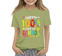 Genérico Camiseta niña,100th Day of School Celebration For Girls and Boys Kids T Shirts Fun Colorful Numbers Toy Truck Football Basketball Pantalón Y Top (JN, 3-4 Years)