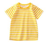 Genérico Camiseta Niña - Camiseta De Verano De Manga Corta A Rayas para Niños Y Niñas Top De Algodón Camiseta Básica para Bebé