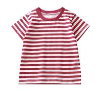Genérico Camiseta Niña - Camiseta De Verano De Manga Corta A Rayas para Niños Y Niñas Top De Algodón Camiseta Básica para Bebé