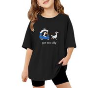 Genérico Camiseta Niña Manga Corta Camiseta De Manga Corta con Estampado De Letras Moderna E Informal para Chicas Cómoda para El Día A Día Cuello Redondo