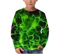 Genérico Camiseta NiñO 10 AñOs Divertido,Jungen Langarmshirt Coole Camiseta Langarm Camisa con Estampado 3D NiñOs Casual Manga Larga Jersey Top Kinder Outdoor Langarmshirts