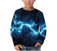 Genérico Camiseta NiñO 14 AñOs Manga,Jungen Langarmshirt Coole Camiseta Langarm Camisa con Estampado 3D NiñOs Casual Manga Larga Jersey Top Kinder Outdoor Langarmshirts