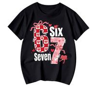 Genérico Camiseta Niño Impreso Divertido Número 67 Broma Cuello Redondo Top Original Manga Corta Top Casual, Le Noir, 5-6 Años