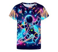Genérico Camiseta NiñO Manga Corta - Camiseta de Manga Corta con Estampado 3D Divertida y Casual para niños (de 2 a 13 años)