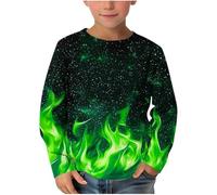 Genérico Camiseta NiñO Manga Corta,Jungen Langarmshirt Coole Camiseta Langarm Camisa con Estampado 3D NiñOs Casual Manga Larga Jersey Top Kinder Outdoor Langarmshirts
