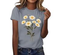 Genérico Camiseta para Mujer, diseño de Girasol, Vintage, con gráfico de Flores, Camisetas Inspiradoras, Camisetas Casuales para Mujer