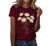 Genérico Camiseta para mujer, diseño de girasol, vintage, con gráfico de flores, camisetas inspiradoras, camisetas casuales para mujer