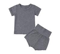 Genérico Camiseta para niña con Pantalones Cortos Bonito Traje Deportivo sin Mangas y Sueltos Pequeños Conjunto de Ropa Verano Conjuntos Niñas 1 Top Pantalón 2 Piezas Primavera