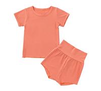 Genérico Camiseta para niña con Pantalones Cortos Bonito Traje Deportivo sin Mangas y Sueltos Pequeños Conjunto de Ropa Verano Conjuntos Niñas 1 Top Pantalón 2 Piezas Primavera