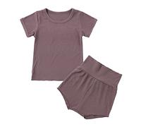 Genérico Camiseta para niña con Pantalones Cortos Bonito Traje Deportivo sin Mangas y Sueltos Pequeños Conjunto de Ropa Verano Conjuntos Niñas 1 Top Pantalón 2 Piezas Primavera
