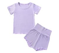 Genérico Camiseta para niña con Pantalones Cortos Bonito Traje Deportivo sin Mangas y Sueltos Pequeños Conjunto de Ropa Verano Conjuntos Niñas 1 Top Pantalón 2 Piezas Primavera