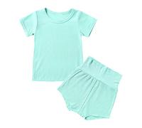 Genérico Camiseta para niña con Pantalones Cortos Bonito Traje Deportivo sin Mangas y Sueltos Pequeños Conjunto de Ropa Verano Conjuntos Niñas 1 Top Pantalón 2 Piezas Primavera