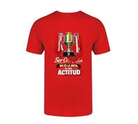 Genérico Camiseta Roja con Copa y Frase “Ser Campeón No es la Meta, es una Actitud” | Camiseta Fútbol Unisex Hombre Mujer Algodón (7/8)