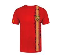 Genérico Camiseta Roja de la Selección Española con Diseño Vintage, Escudo y Rayas (1, Rojo, 7/8)
