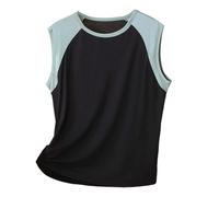 Genérico Camiseta Sin Manga Hombre Running - Chaleco De Cuello Redondo con Bloques De Color para Hombre Ropa Exterior Fina Deportiva con Hombros Anchos Y Sin Mangas para Primavera Y Verano