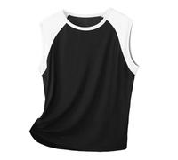 Genérico Camiseta Sin Manga Hombre Running - Chaleco De Cuello Redondo con Bloques De Color para Hombre Ropa Exterior Fina Deportiva con Hombros Anchos Y Sin Mangas para Primavera Y Verano