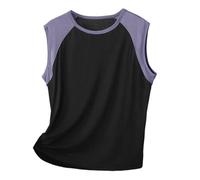 Genérico Camiseta Sin Manga Hombre Running - Chaleco De Cuello Redondo con Bloques De Color para Hombre Ropa Exterior Fina Deportiva con Hombros Anchos Y Sin Mangas para Primavera Y Verano
