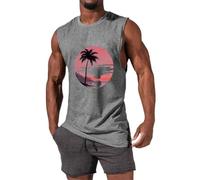 Genérico Camiseta Sin Mangas para Hombre,Camisetas Sin Mangas Informales De Verano para Hombre con Estampado Tropical Ideales para Uso Diario Y Salidas Actividades De Ocio