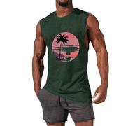 Genérico Camiseta Sin Mangas para Hombre,Camisetas Sin Mangas Informales De Verano para Hombre con Estampado Tropical Ideales para Uso Diario Y Salidas Actividades De Ocio