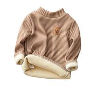 Genérico Camiseta Térmica Infantil con Cuello Forro Polar Abrigada para Niñas y Niños Invierno (Coffee, 6-7 Years)