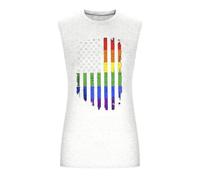 Genérico Camiseta Tirantes Hombre Gym,Camiseta Sin Mangas con Estampado De Bandera ArcoíRis para Hombre para Uso Informal Gimnasio Entrenamiento Verano CóModa LGBT GráFica