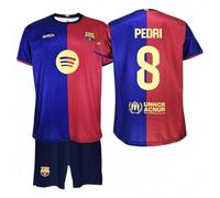 Genérico Camiseta y Pantalones Cortos de Fútbol Rojos y Azules PEDRI para Niños - Conjunto Deportivo con Técnica, Visión y Estilo para Jóvenes Futbolistas