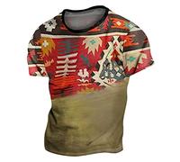 Genérico Camisetas Basicas Hombre,Casual Retro Manga T Corto Digital para Hombre ImpresióN Verano Camisa Redonda 3D Top Cuello Hombres Camisetas