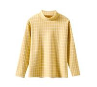 Genérico Camisetas de Polar a Cuadros para niñas con Cuello y diseño Unisex de térmica y cómoda para Actividades diarias y Exteriores (Yellow, 8-9 Years)