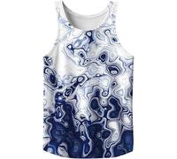 Genérico Camisetas De Tirantes Hombre,Chaleco Deportivo Transpirable De Verano para Hombre Estilo Informal Estampado con TeñIdo Anudado Y Lavado De Tinta