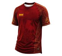 Genérico Camisetas Futbol EspañA Hombre,Camiseta Hombre Torero Cuello Redondo Manga Corta Camiseta Ligera Bandera EspañA Ligero Confortable para Uso Diario Y Animando En El Campo