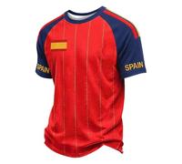 Genérico Camisetas Futbol EspañA Hombre,Camiseta Hombre Torero Cuello Redondo Manga Corta Camiseta Ligera Bandera EspañA Ligero Confortable para Uso Diario Y Animando En El Campo