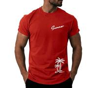Genérico Camisetas Hombre con Cuello Redondo Camisetas Hombres Casual Transpirable T Shirt Cuello Redondo Hombres Disponible En Muchas Variantes De Colora